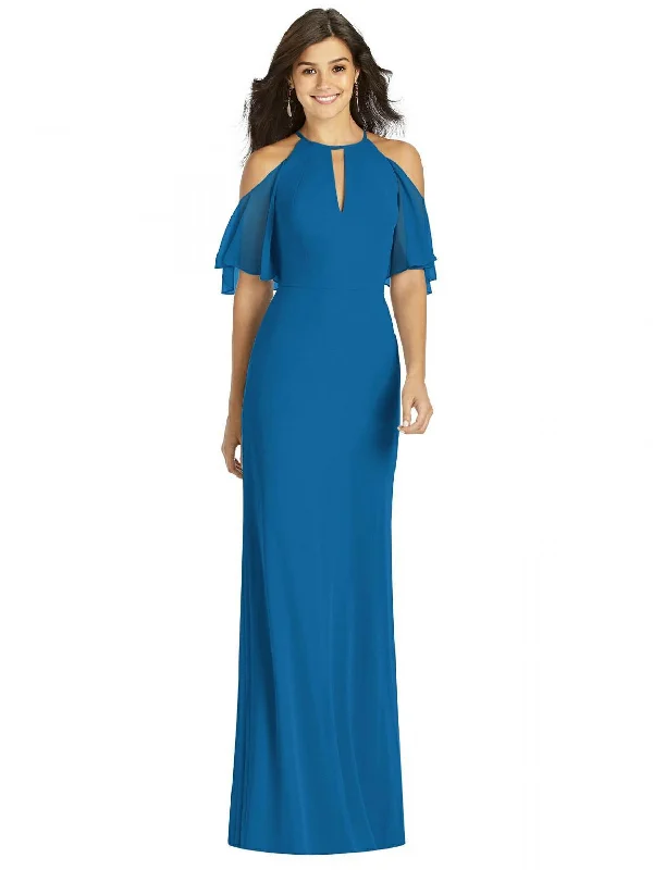 Limited Time Offer Dessy Ruffle Cold-Shoulder Mermaid Maxi Dress/TH010