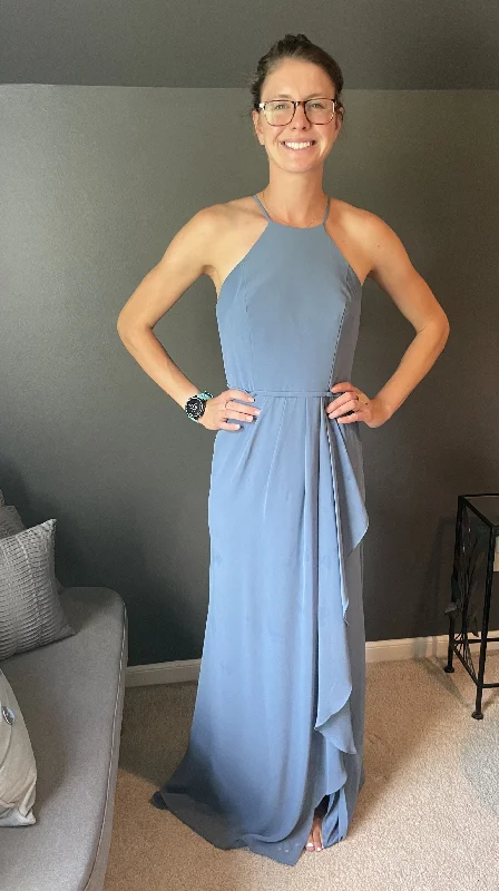 Great Bargains David's Bridal High-Neck Chiffon Bridesmaid dress with Cascade