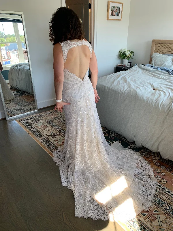 Special Discount Other Custom Lace Sleeveless Sweetheart Keyhole Sheath