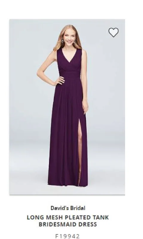 Deep Discounts David's Bridal Long Mesh Pleated Tank/F19942