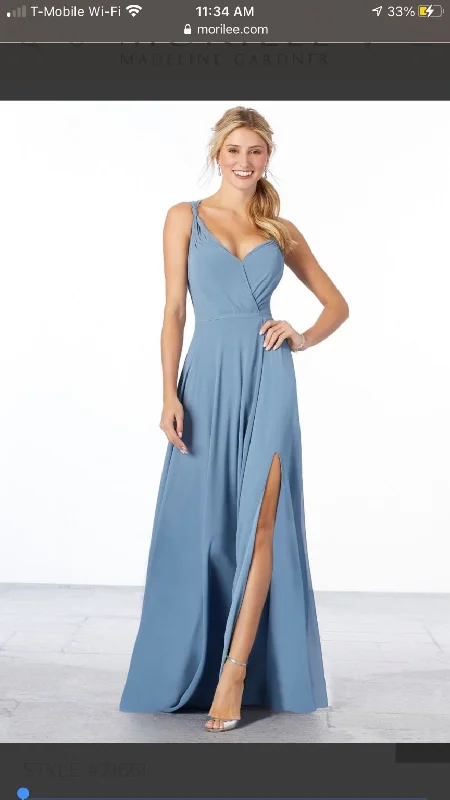 New Markdowns Mori Lee Surplice bodice chiffon 21661