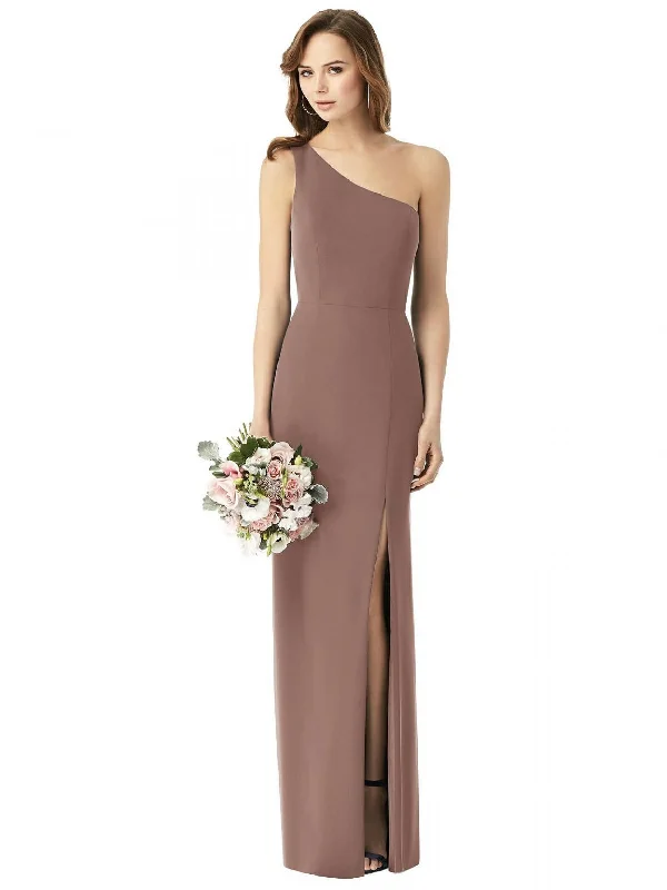Overstock Dessy One-Shoulder Chiffon Trumpet Gown