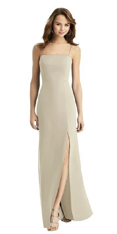 Quick Sale Dessy TH013 | Tie-Back Cutout Trumpet Gown with Front Sl