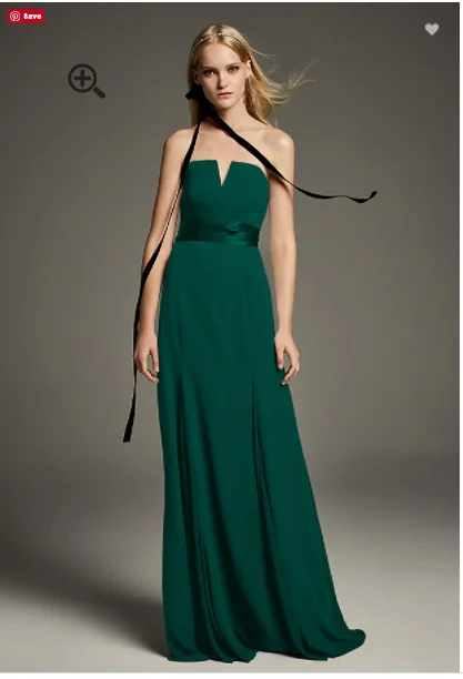 Limited Stock David's Bridal V-Wire Crepe Mermaid Bridesmaid Dress