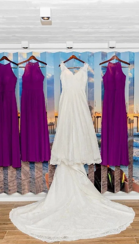 Unmissable Offer Simply Bridal Floral Lace A-Line Wedding Dress with Straps