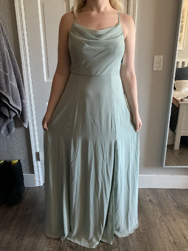 Early Access David's Bridal Cowl Neck Chiffon with Slit - F20235