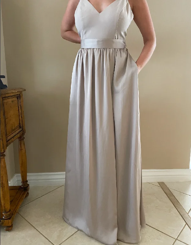 Hurry In David's Bridal Double Spaghetti Strap Charmeuse Bridesmaid Dress