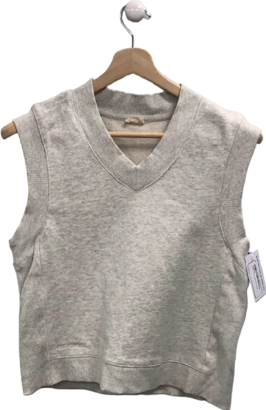 Epic Deals Adanola Grey Sleeveless V-Neck Sweatshirt XS