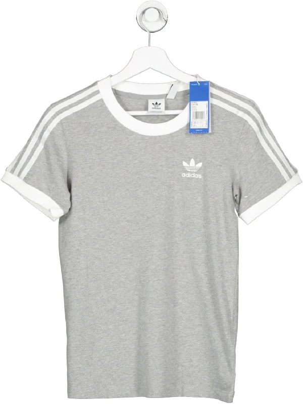 Take Advantage adidas Grey Adicolor Classic 3-stripes T-shirt BNWT UK XS