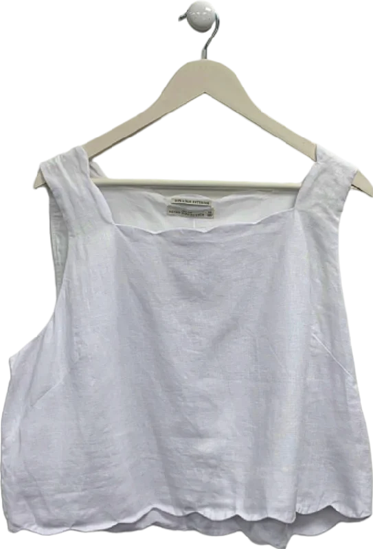 Closeout Sale A&F White Linen Sleeveless Top XL
