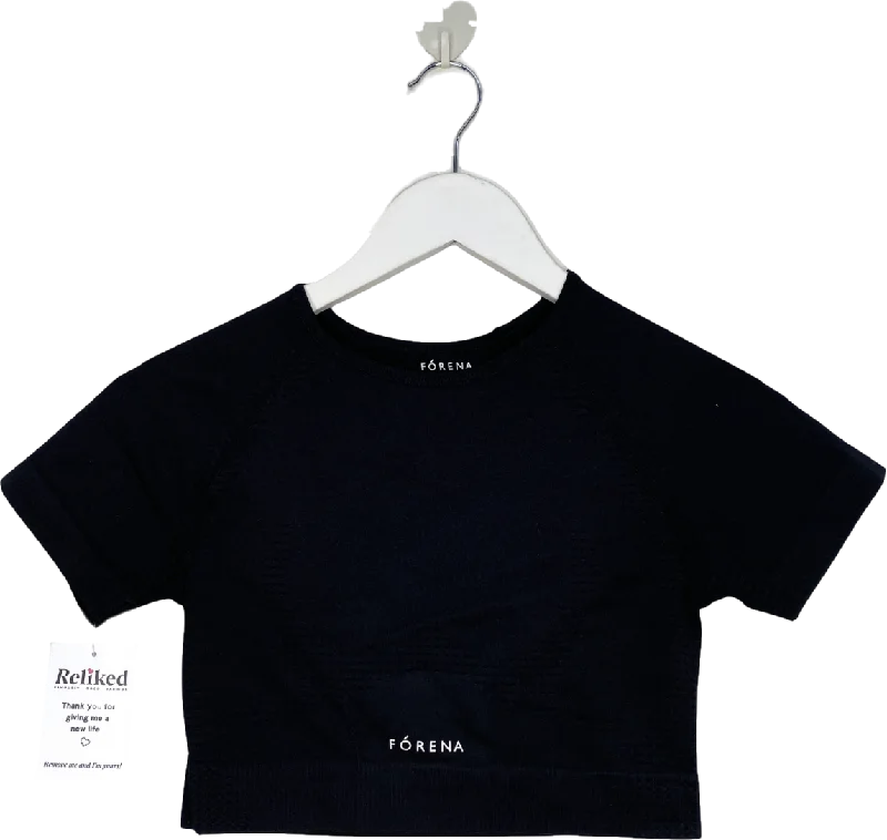 Blowout Deals forena Black Seamless Crop Top UK 6-8