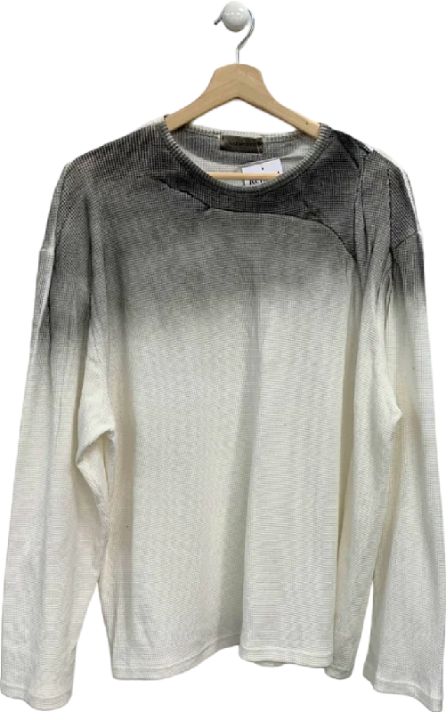 New Deals Garments White & Black Gradient Long Sleeve Top UK XL