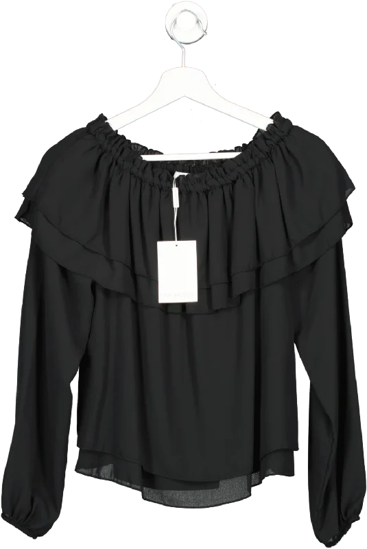 Value Deals Gina Bacconi Black Ruffle Blouse UK S