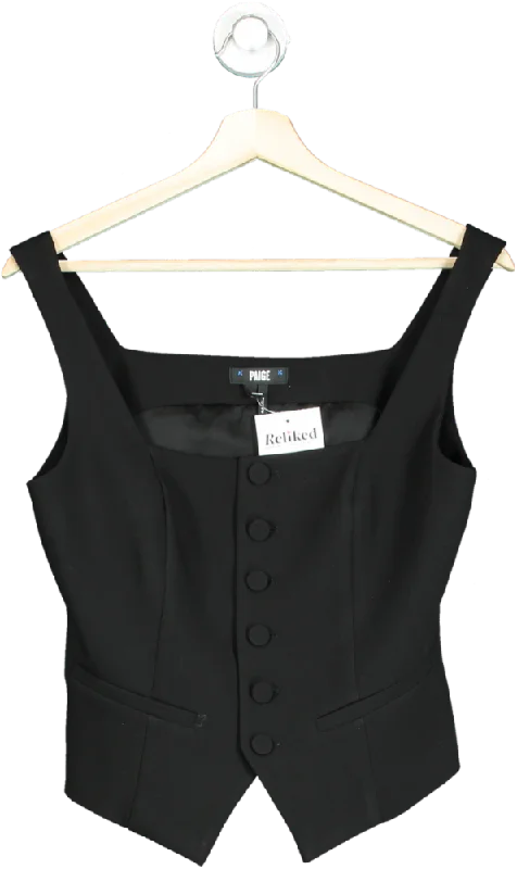Savings Galore Paige Black IRENE Sleeveless Waistcoat Top UK 8