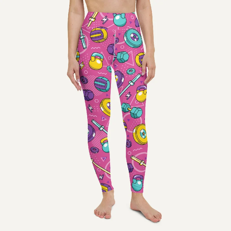Instant Discount 90s Weights Pink High-Waisted Leggings