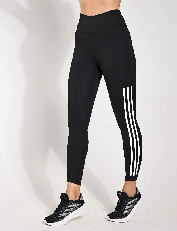 Deep Discounts Optime 3-Stripes Full-Length Leggings - Black