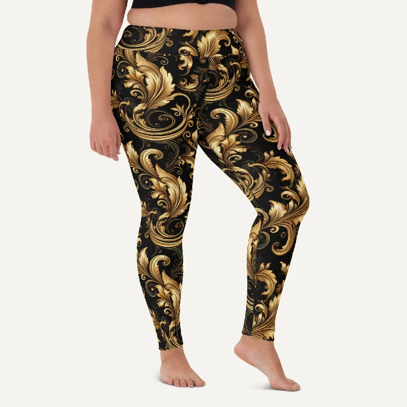 Special Savings Baroque Flourish Black High-Waisted Leggings