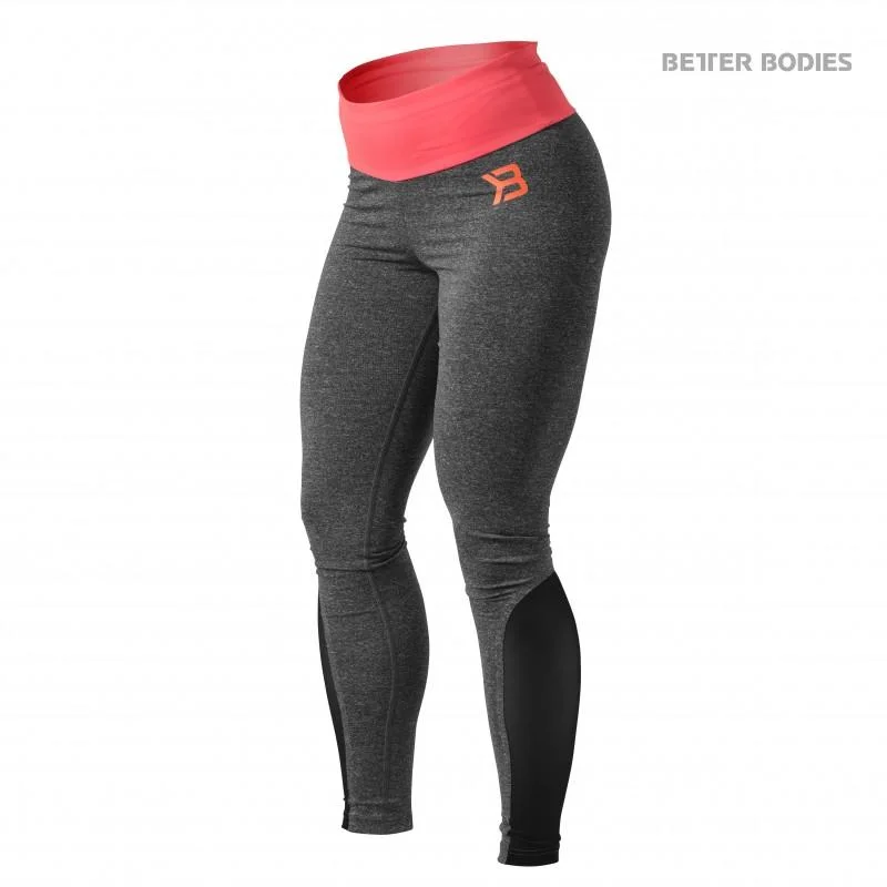 Crazy Savings Better Bodies BB Shaped Tights - Anthracite Melange-Coral