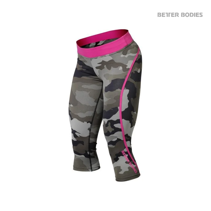 Fantastic Deals Better Bodies Camo Capri Tights - Green Camoprint