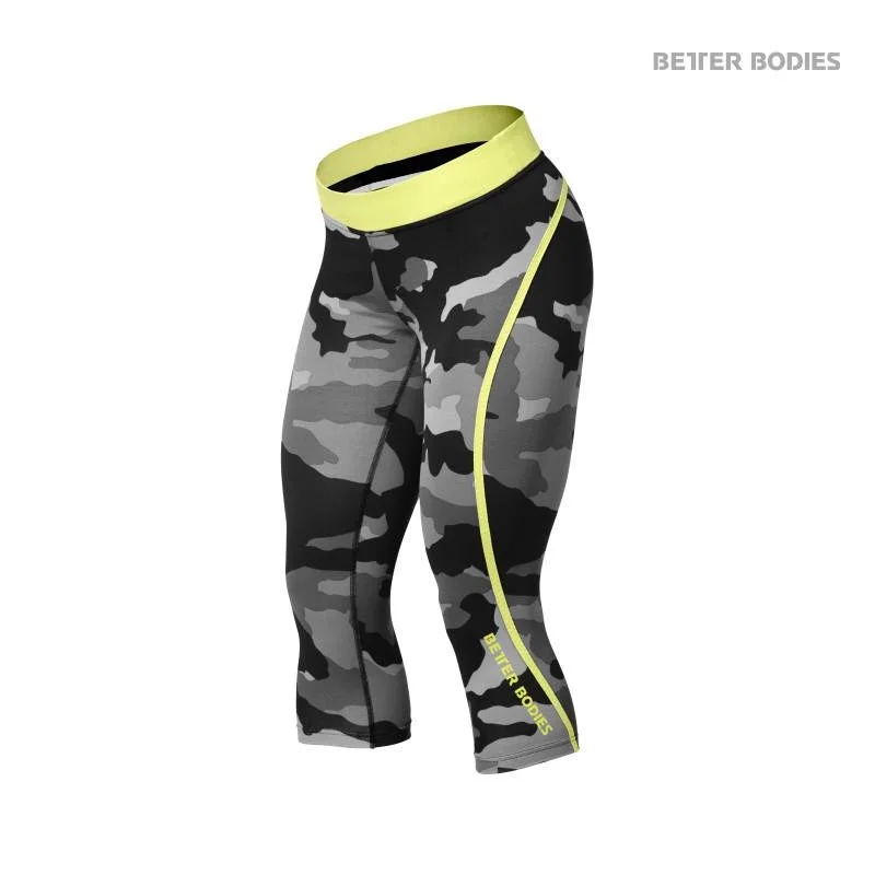 Flash Deals Better Bodies Camo Capri Tights - Grey Camoprint