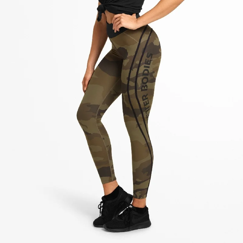 Steals and Deals Better Bodies Camo High Tights - Dark Green Camo