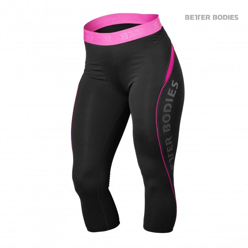 Savings Alert Better Bodies Fitness Curve Capri - Black-Pink