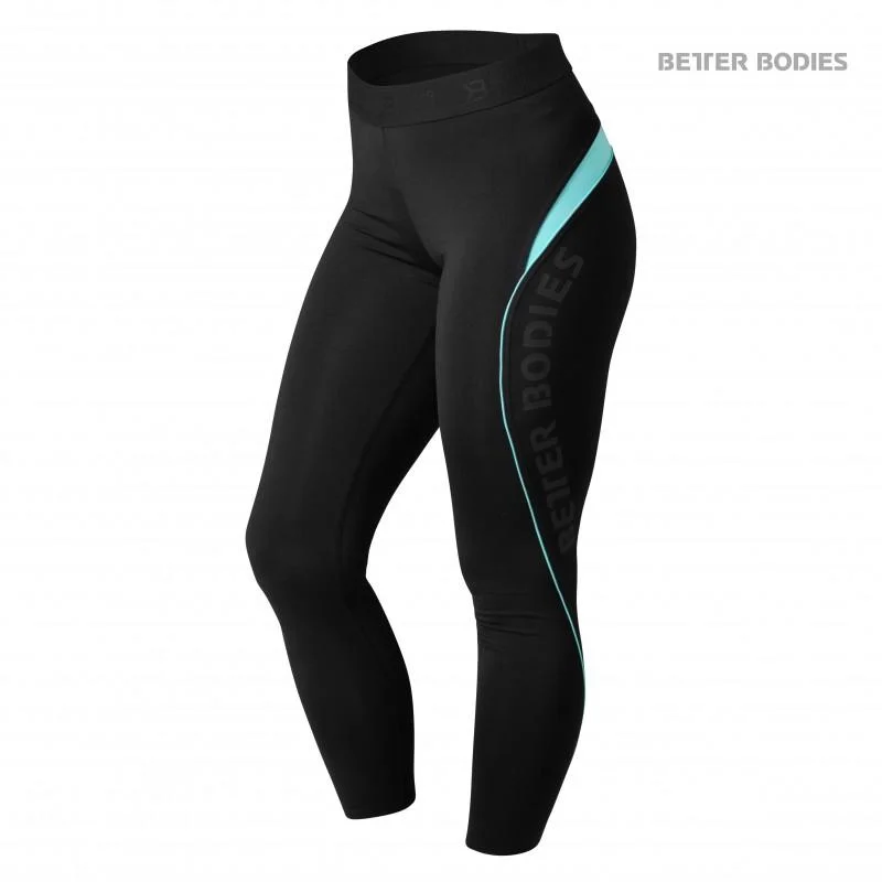 Now or Never Better Bodies Fitness Curve Tights - Black-Aqua