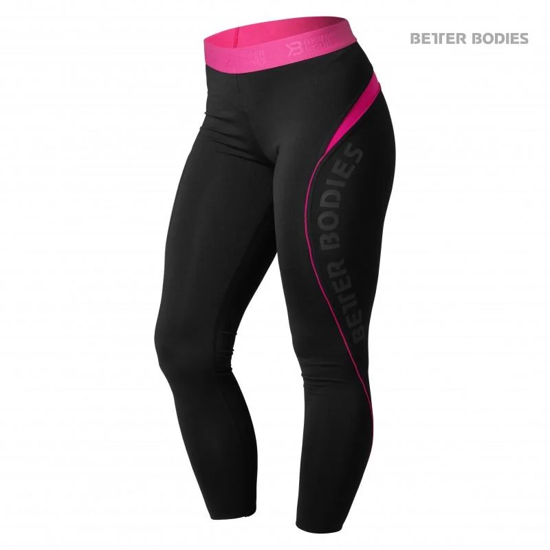 Overstock Better Bodies Fitness Curve Tights - Black-Pink
