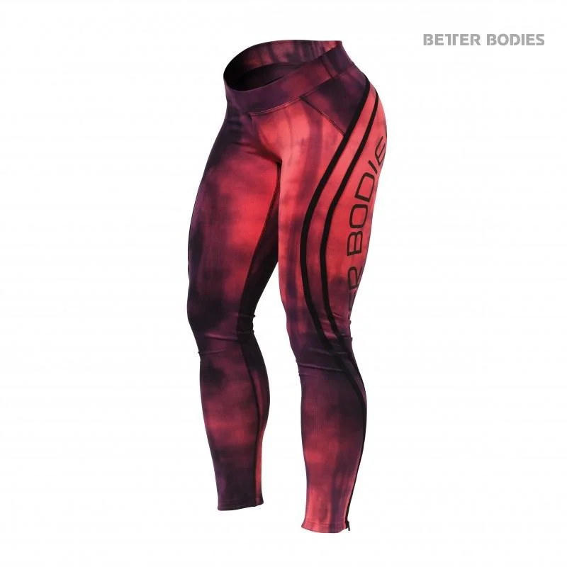 Can't Be Beat Better Bodies Grunge Tights - Fiery Coral