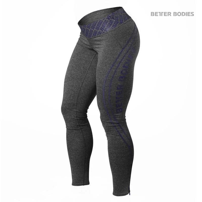 Buy Now Better Bodies Shaped Logo Tights - Anthracite Melange-Purple