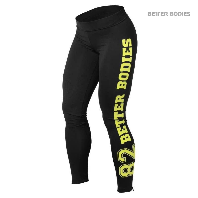 Don't Miss Better Bodies Varsity Tights - Black-Lime