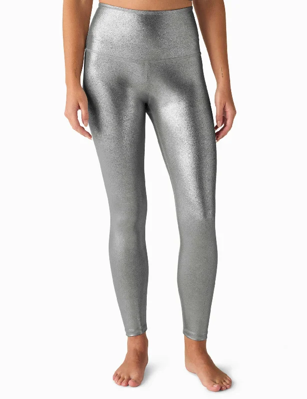 Big Discounts Caught In The Midi High Waisted Legging - Liquid Silver