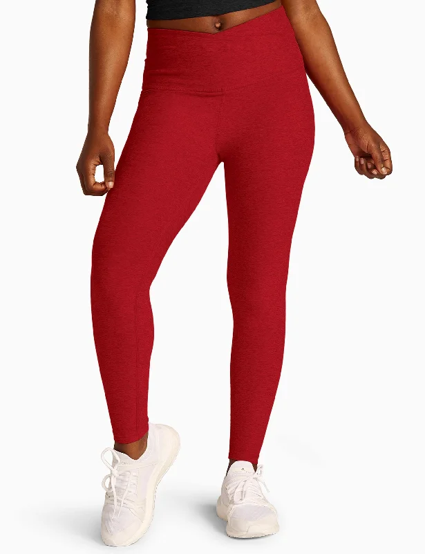 Buy Now Spacedye At Your Leisure High Waisted Midi Legging - Ruby Red Heather