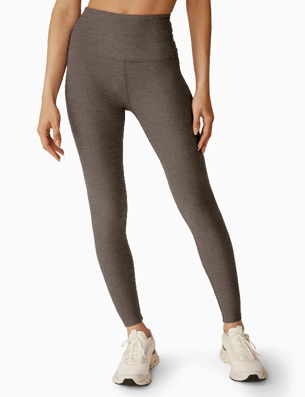 Closeout Spacedye Caught In The Midi High Waisted Legging - Soft Umber Heather