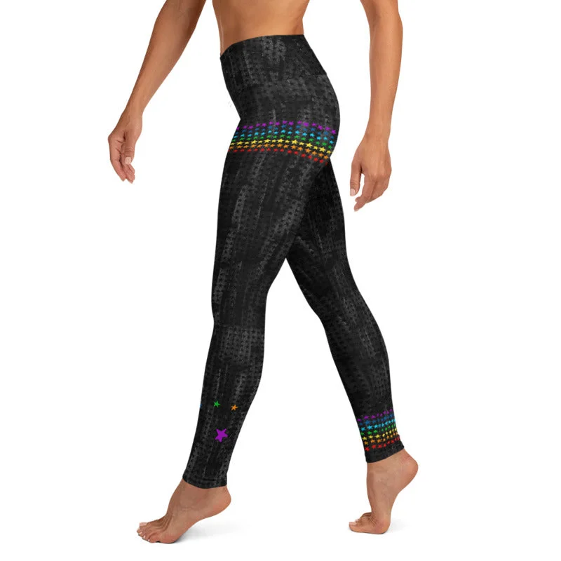 Price Meltdown Black Chakra Stars High Waist Yoga Leggings