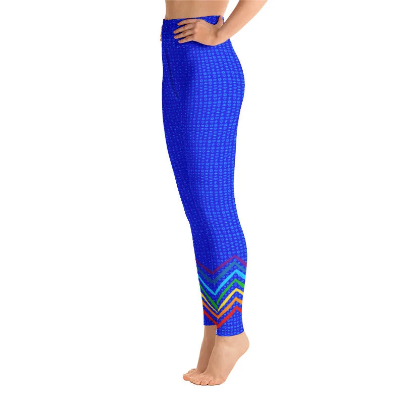 Price Fest Blue Chakra Symbols High Waist Yoga Leggings