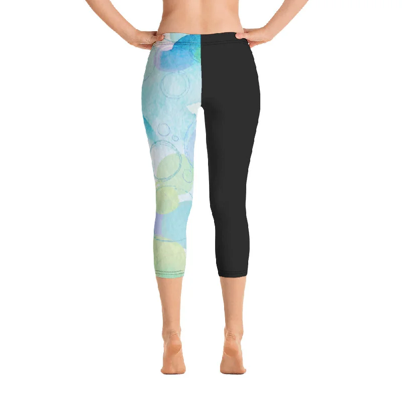 Don't Wait Capri Legging - CARIBBEAN SKY - (Yoga/Active/Surf Leggings)