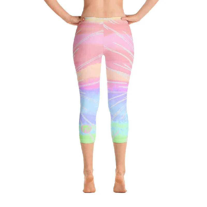 Great Bargains Capri Legging - MORNING FLOWER - (Active/Surf Leggings)