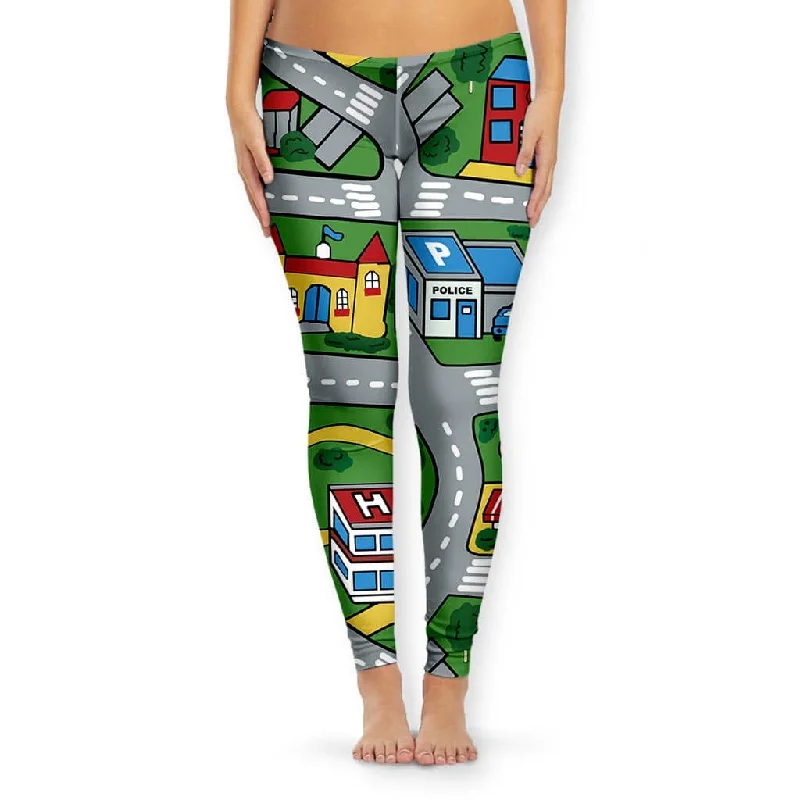 Act Fast Car Carpet City Women's Leggings