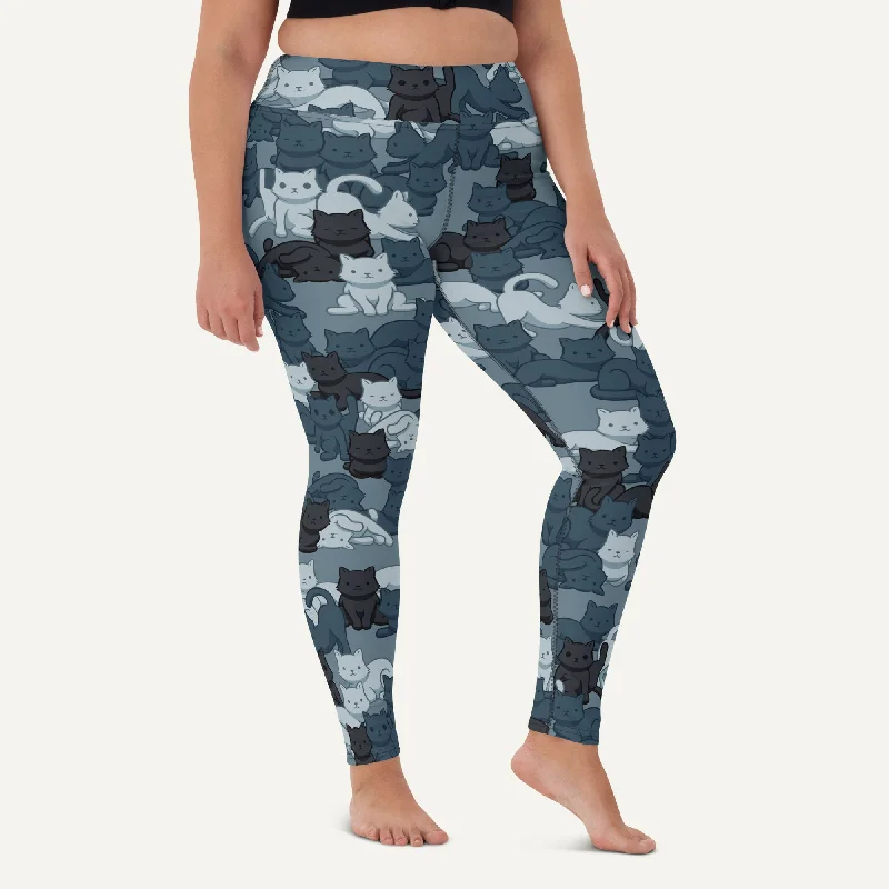 Special Offer Cats Camouflage Navy High-Waisted Leggings