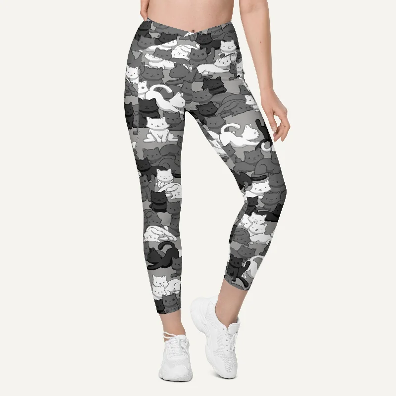 Act Now Cats Camouflage Urban Crossover Leggings With Pockets