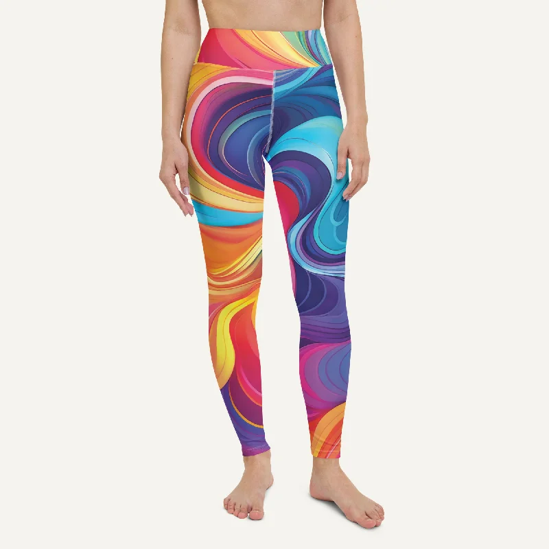 Buy Now Color Swirls High-Waisted Leggings