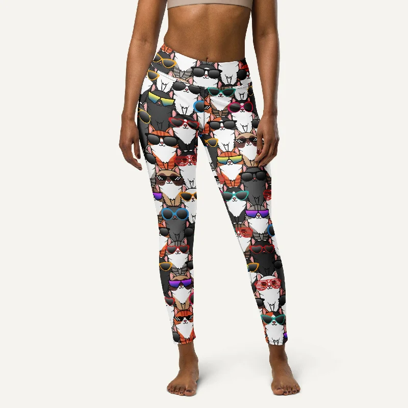 While Supplies Last Cool Cats High-Waisted Leggings