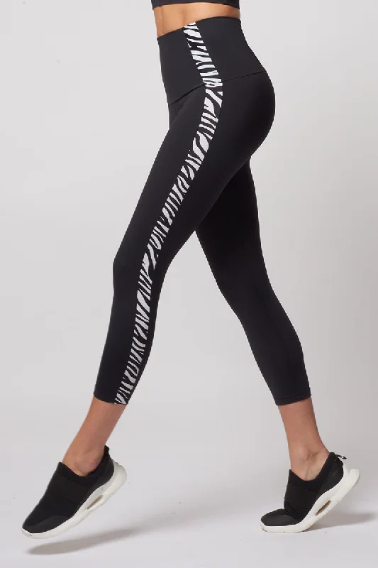 Blowout Sale Medium Compression 7/8 Waisted Leggings with Zebra Inset