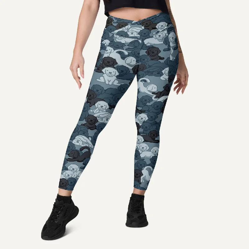Super Savings Dogs Camouflage Navy Crossover Leggings With Pockets