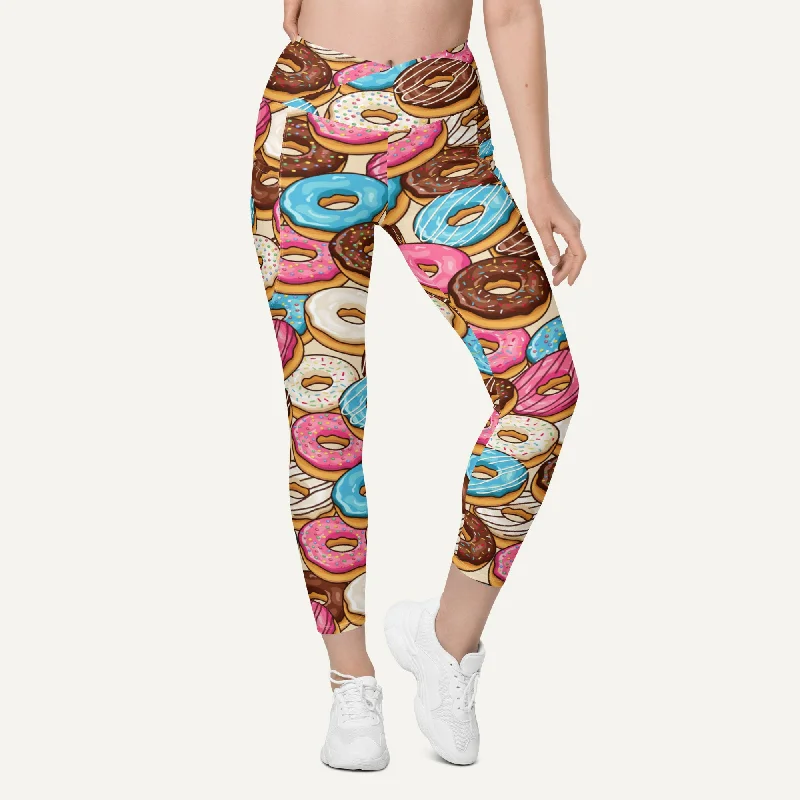 Overstock Donut Party Crossover Leggings With Pockets