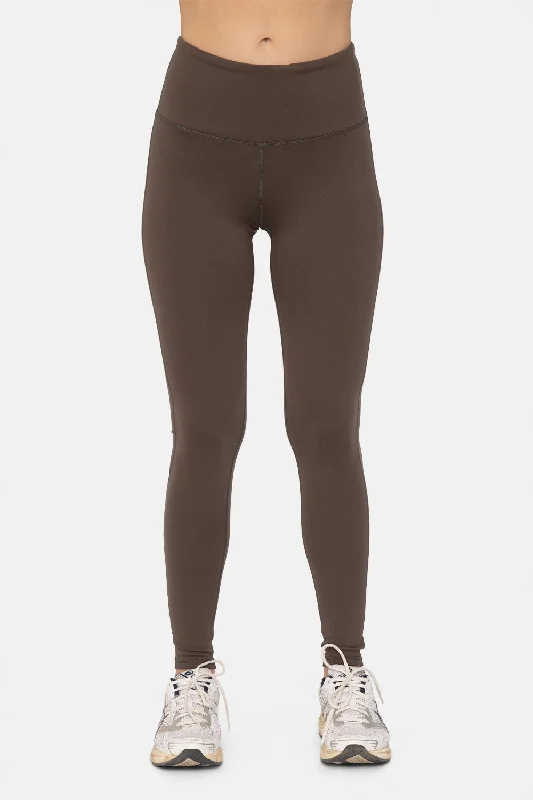 Deal Mania Essential Solid Leggings - Dark Earth