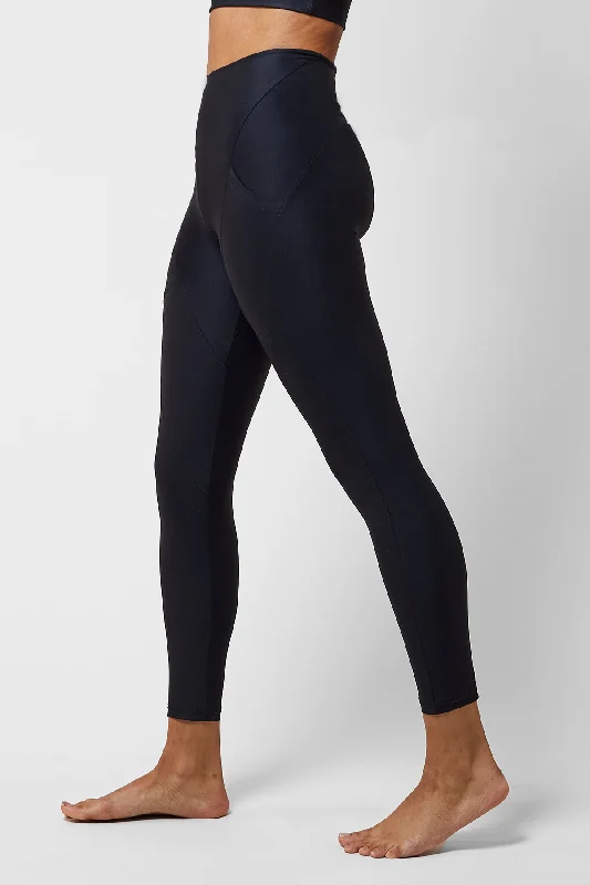 Customer Appreciation Sale Extra Strong Compression Inner-Thigh Smoothing 7/8 Running Leggings Black