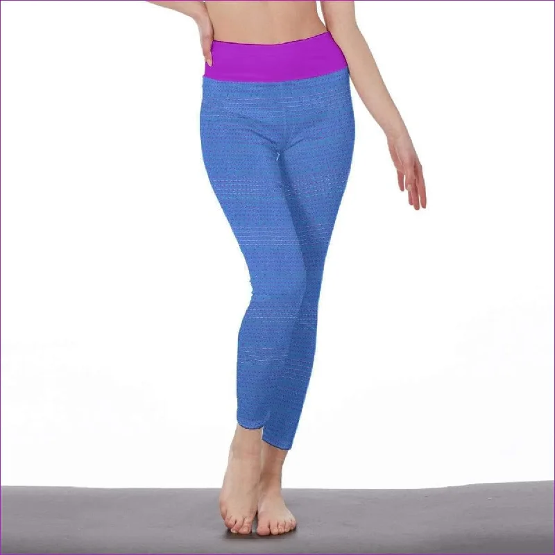 Referral Discount Fishnet Candy Womens Casual Leggings - Blue