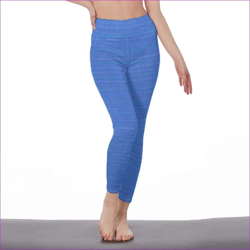 Instant Savings Fishnet Candy Womens High Waist Leggings | Side Stitch Closure-Blue